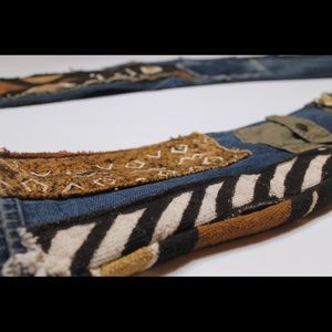 Custom mud cloth and denim pants
